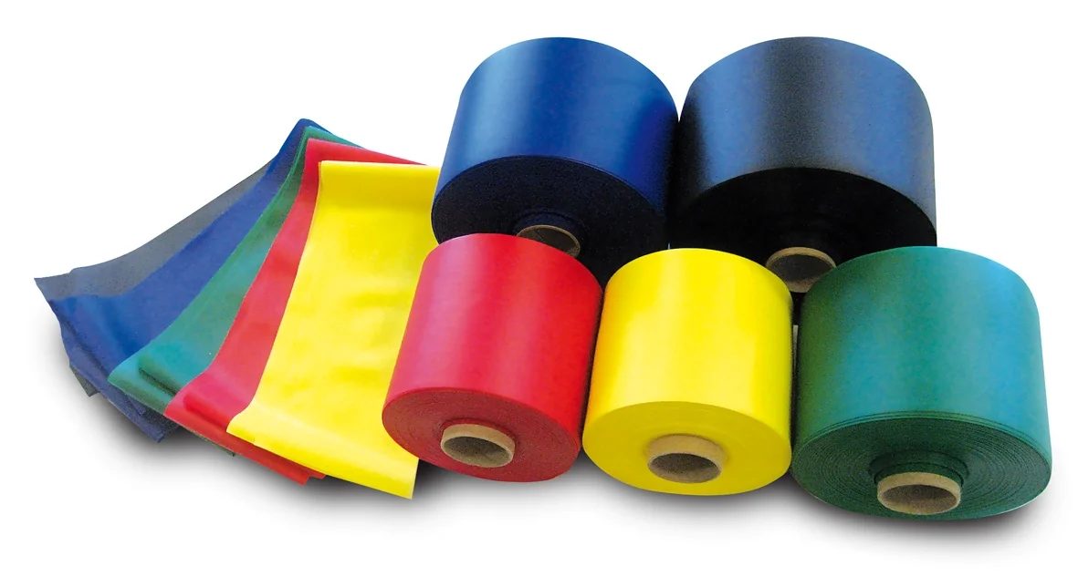 Rouleaux et bandes élastiques Polar Band en bleu, noir, rouge, jaune et vert